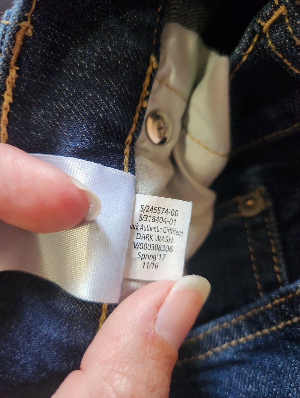 Banana Republic Dark Wash Authentic Girlfriend Jeans 30/10 Stretch Denim EUC - Picture 7 of 7